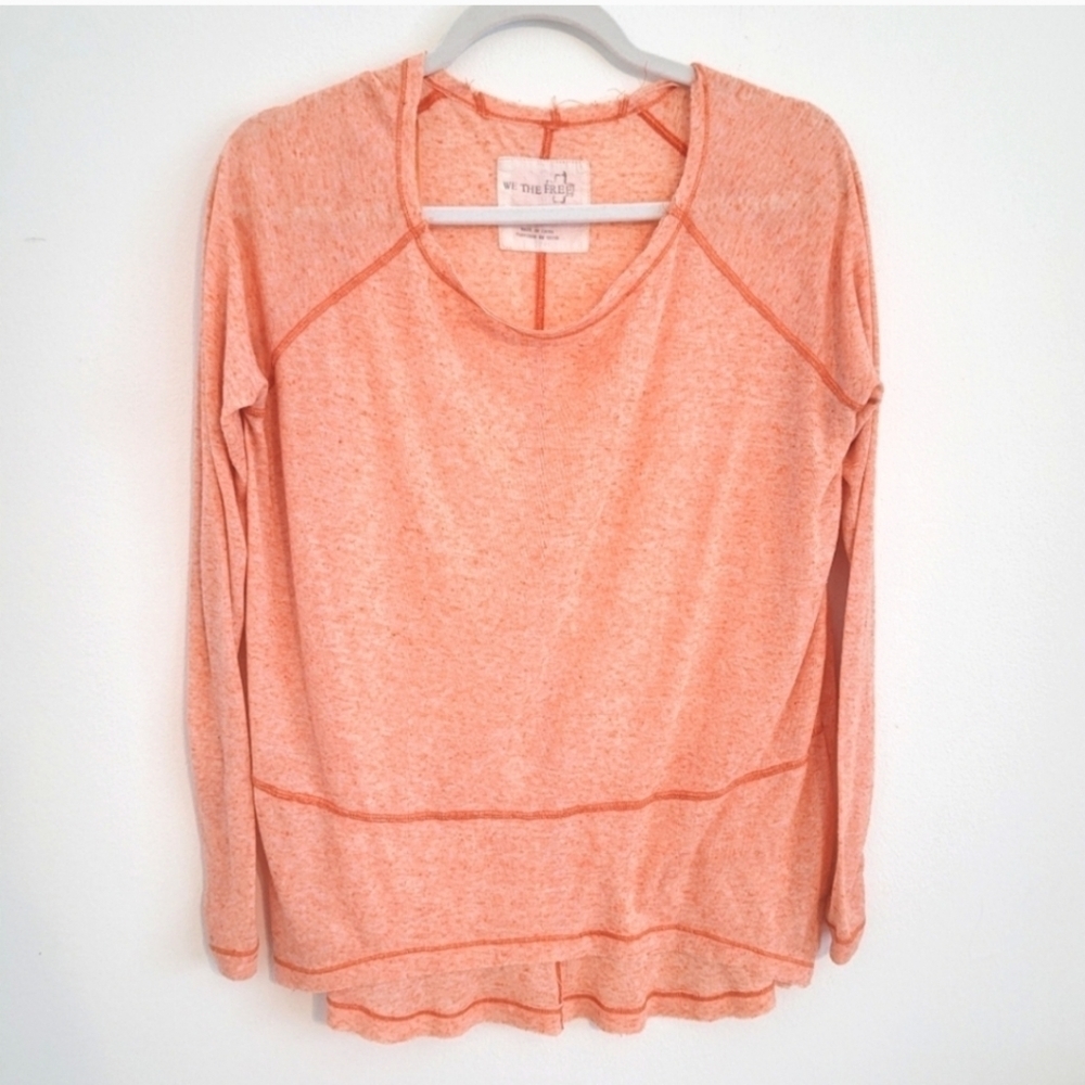 We The Free by Free People orange burnout long sleeve top